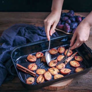 baked plums