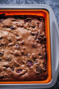 cherries and chocolate blondies