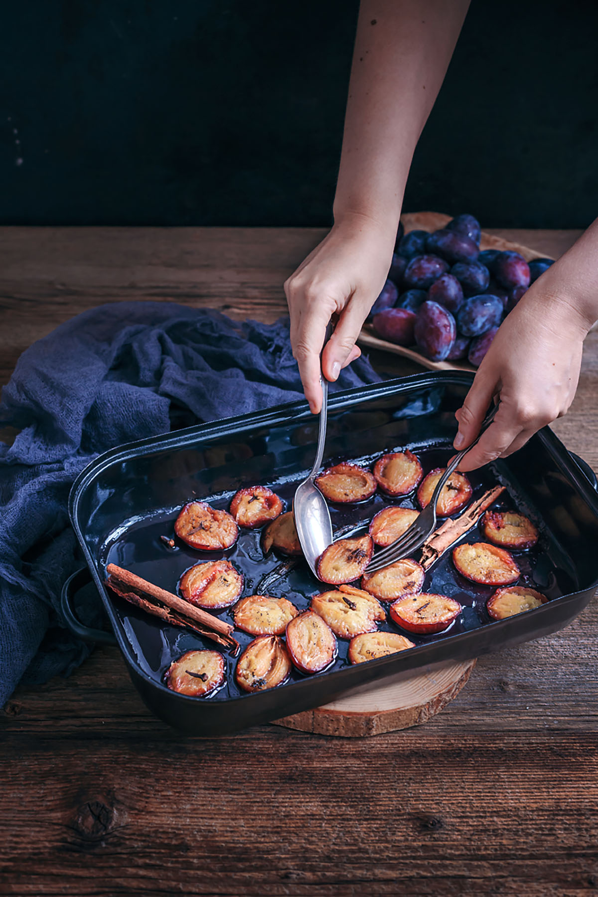 baked plums