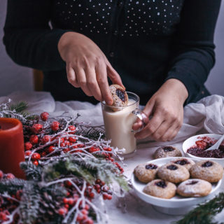 Spelt thumbprint jam cookies