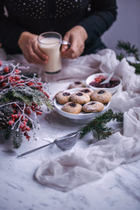 Spelt thumbprint jam cookies