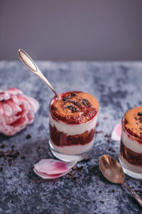 peanut butter and raspberry chia jam parfaits