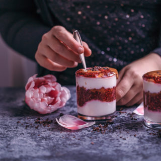 peanut butter and raspberry chia jam parfaits